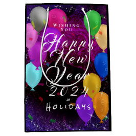Happy New Year Balloon Mittlere Geschenktüte