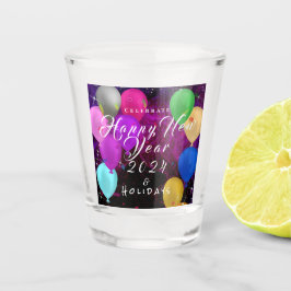 Happy New Year Balloon Schnapsglas