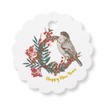 Happy New Year Bird Wreath
