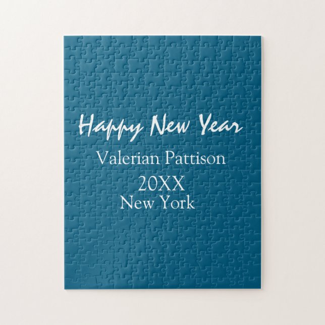 Happy new year blue name place year boho simple  (Vertikal)