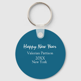 Happy new year blue name place year boho simple  schlüsselanhänger