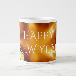 Happy New Year Brown Gold Copper Elegante Star Jumbo-Tasse