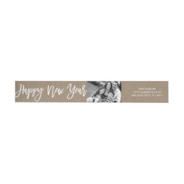 Happy New Year Brush Script Foto-Adresse