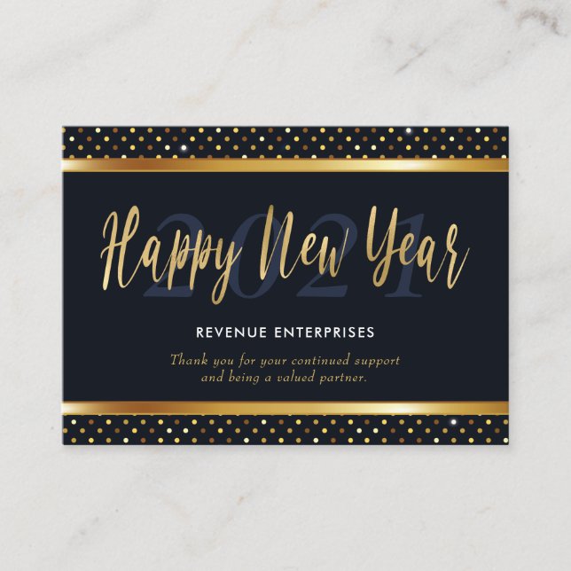 Happy New Year Business Logo Visitenkarte (Vorderseite)