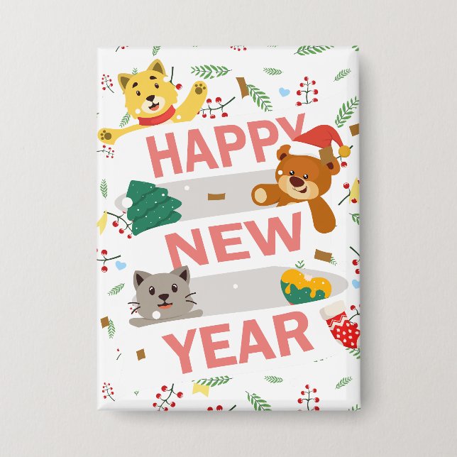 Happy new year button (Vorderseite)