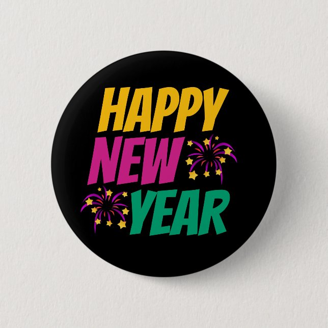 Happy New Year  Button (Vorderseite)