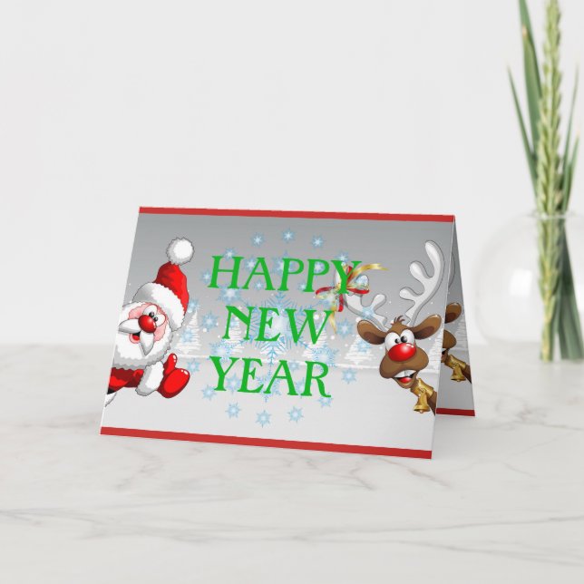 Happy New Year Card Feiertagskarte (Vorderseite)