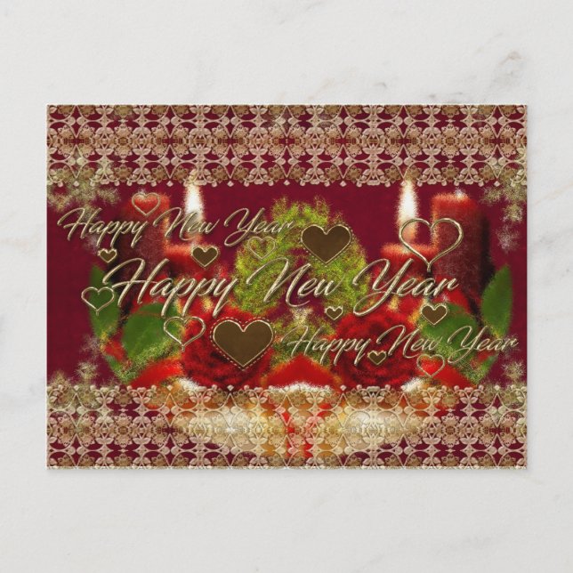 Happy New Year Card Feiertagspostkarte (Vorderseite)