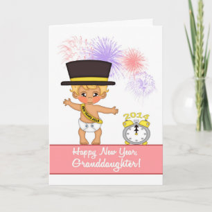 Happy New Year Card für die Enkelin Feiertagskarte