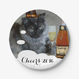 Happy New Year (cat) Paper Tellers von RoseWrites Pappteller