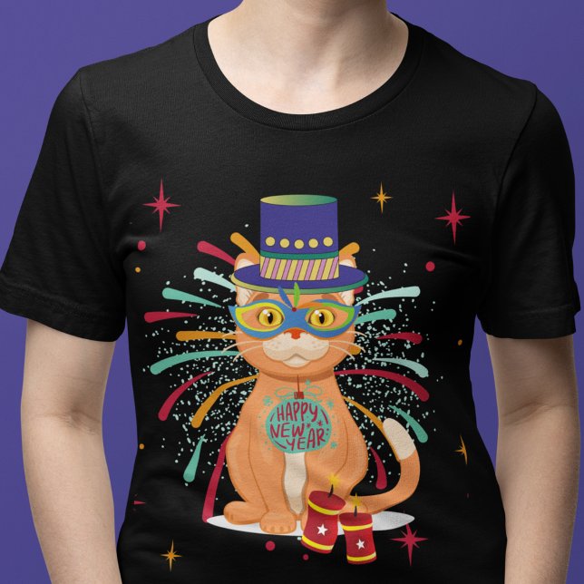 Happy New Year Cat T-Shirt (Von Creator hochgeladen)