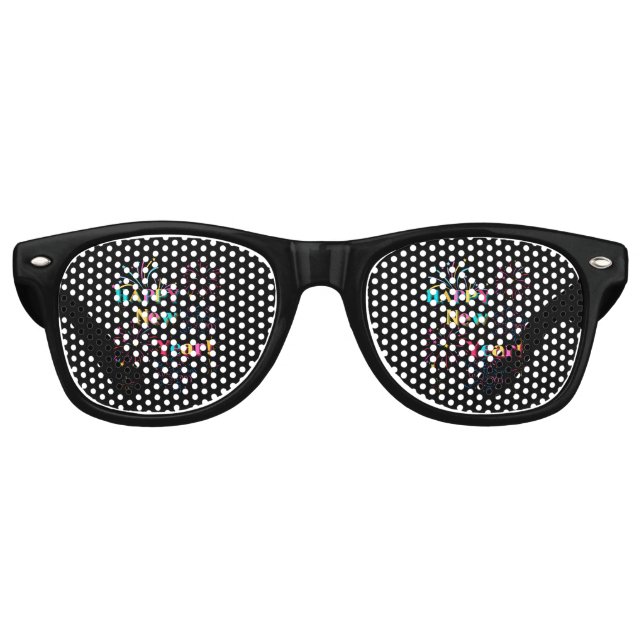 Happy New Year Celebration Party Retro Sonnenbrill Partybrille (Vorderseite)