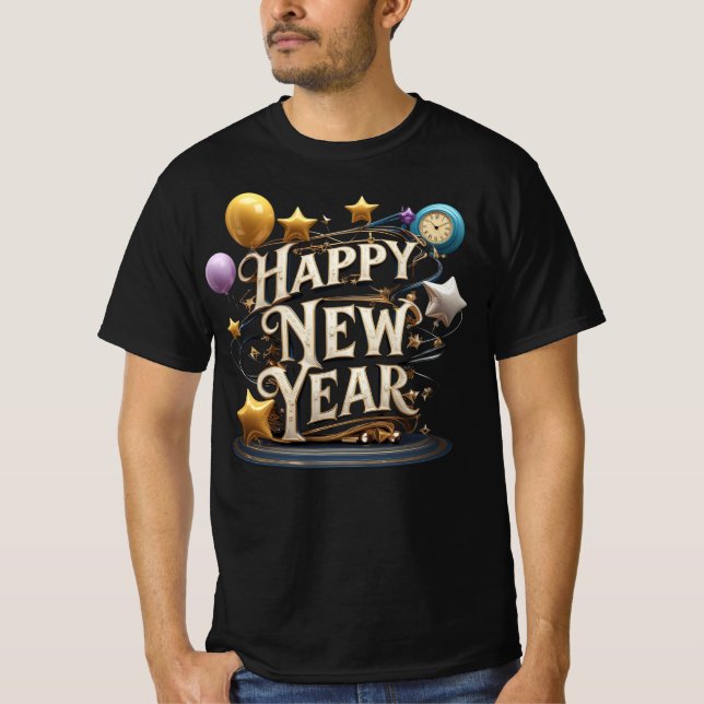 Happy New Year Celebration Party T-Shirt (Vorderseite)