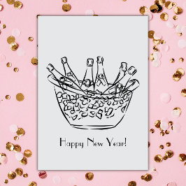 Happy New Year Champagne Karte