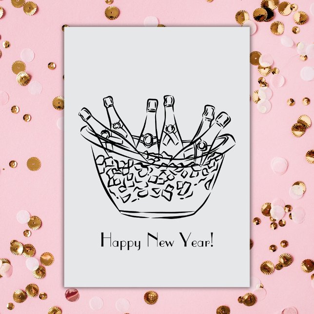 Happy New Year Champagne Karte (Von Creator hochgeladen)