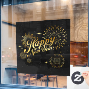 Happy New Year Clying Fensteraufkleber