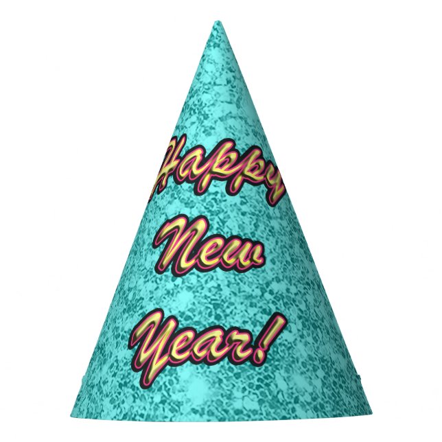 Happy New Year Colorful Partyhütchen (Vorderseite)
