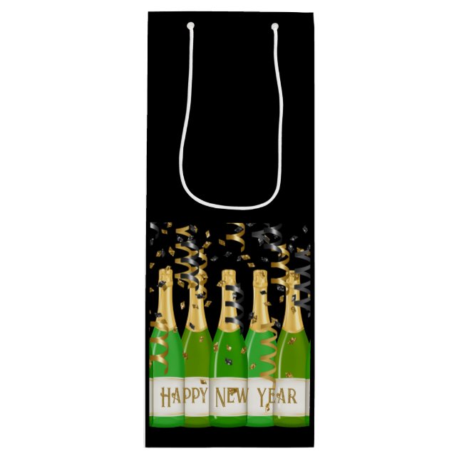 Happy New Year Confetti Flaschen Celebration Fun Geschenktüte Für Weinflaschen (Vorderseite)