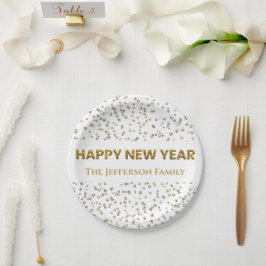 Happy New Year Confetti Pappteller