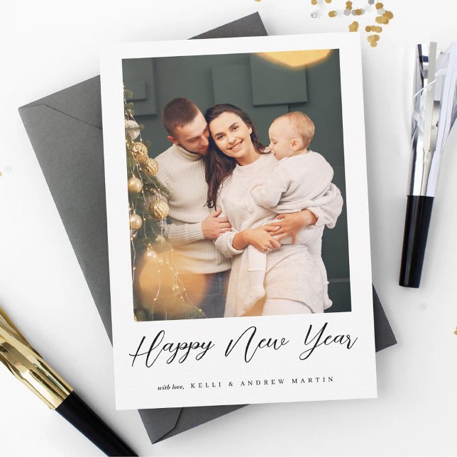 Happy New Year Couple Family Lovers Fotos Custom Dankeskarte (Von Creator hochgeladen)