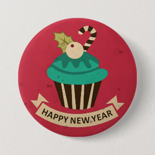 Happy New Year Cupcake Button