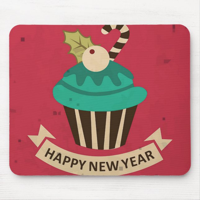 Happy New Year Cupcake Mousepad (Vorne)
