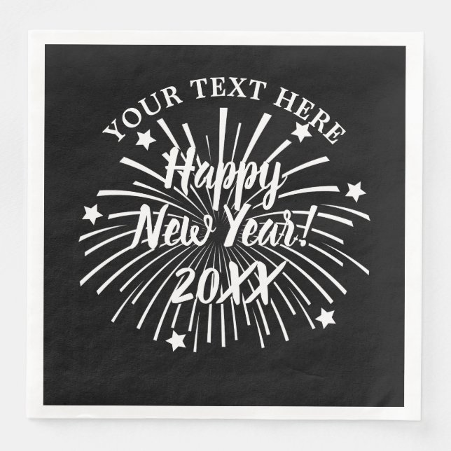 Happy New Year Custom Dinner Party Servietten (Vorderseite)