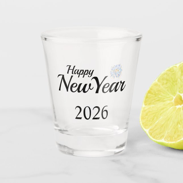 Happy New Year Custom Present Schnapsglas (Vorderseite)