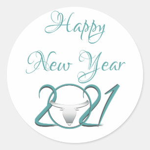 Happy New Year Custom Red Sticker