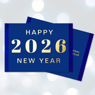 Happy New Year Custom Text Foil Holiday Card Folien Feiertagskarte