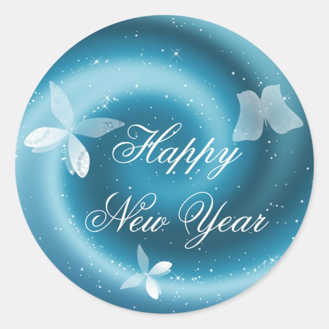 Happy New Year Customizable Aufkleber (Vorderseite)