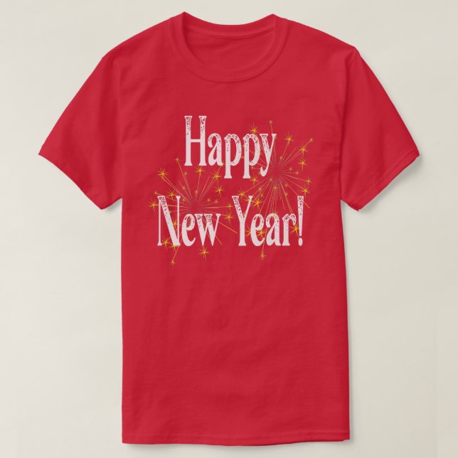 Happy New Year Day Eve Fireworks Hallo Holiday Par T-Shirt (Design vorne)