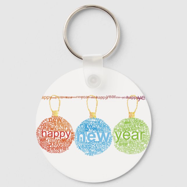 Happy New Year Decorations Schlüsselanhänger (Vorderseite)