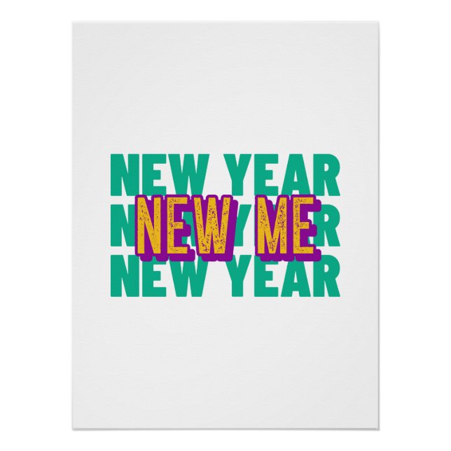 Happy New Year Design | Motivational Poster (Vorderseite)