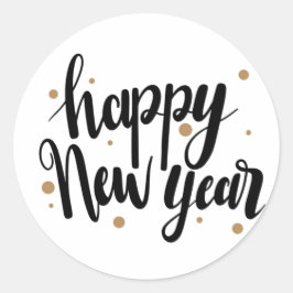 Happy New Year Design Runder Aufkleber