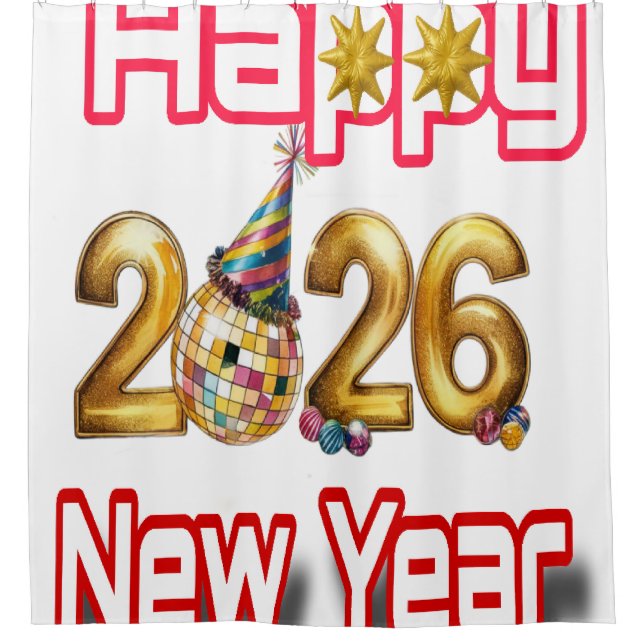 Happy New year  Duschvorhang (Vorderseite)