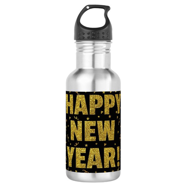 Happy New Year Edelstahlflasche (Vorderseite)