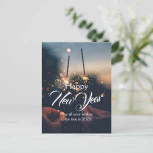 Happy New Year Editable Postcard Postkarte