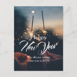Happy New Year Editable Postcard Postkarte
