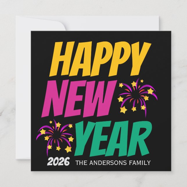 Happy New Year  Einladung (Vorderseite)