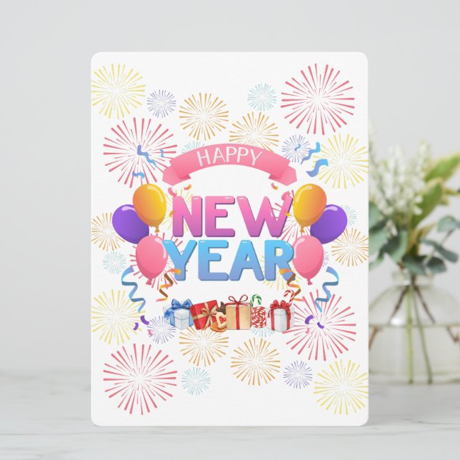 Happy new year einladung (Stehend Vorderseite)