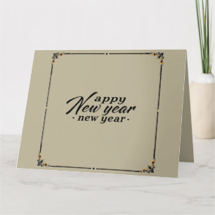 Happy New Year Elegante Gold Script Card Dankeskarte