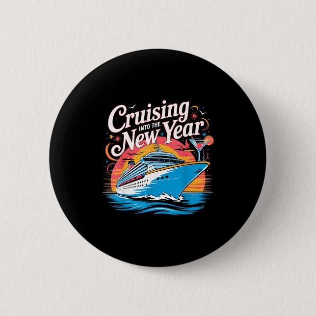 Happy New Year Family Cruise Matching Celebration  Button (Vorderseite)