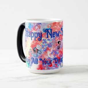 Happy New Year Farbenfrohe Marmor abstrakt Verwandlungstasse