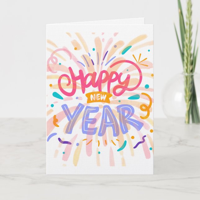 Happy new year feiertagskarte (Vorderseite)