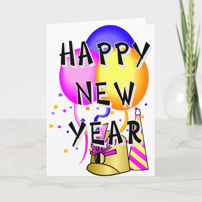 Happy New Year Feiertagskarte (Vorderseite)