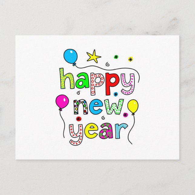 Happy New Year Feiertagspostkarte (Vorderseite)