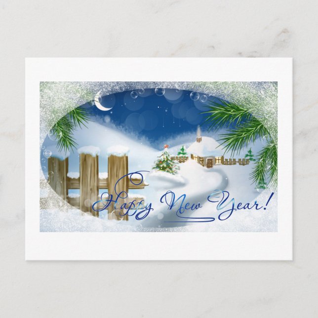 Happy New Year Feiertagspostkarte (Vorderseite)