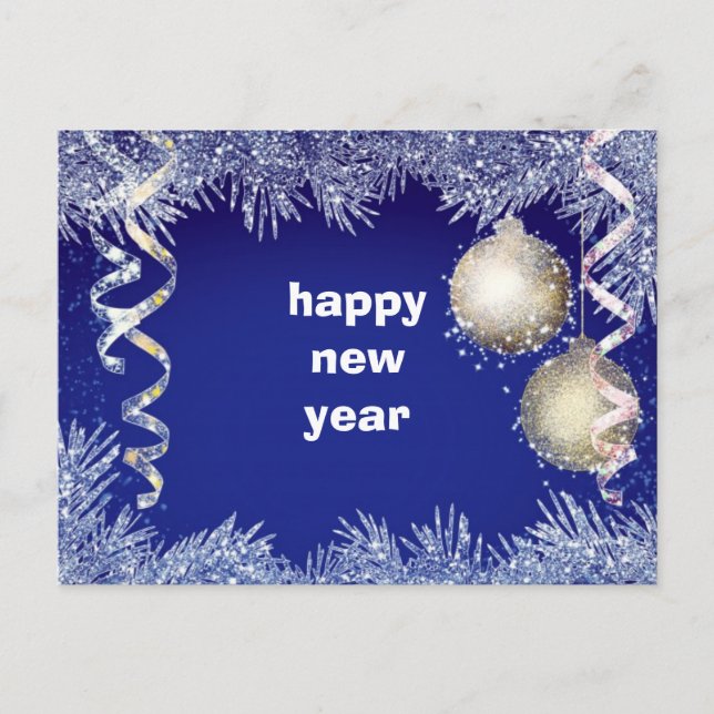 Happy New Year Feiertagspostkarte (Vorderseite)