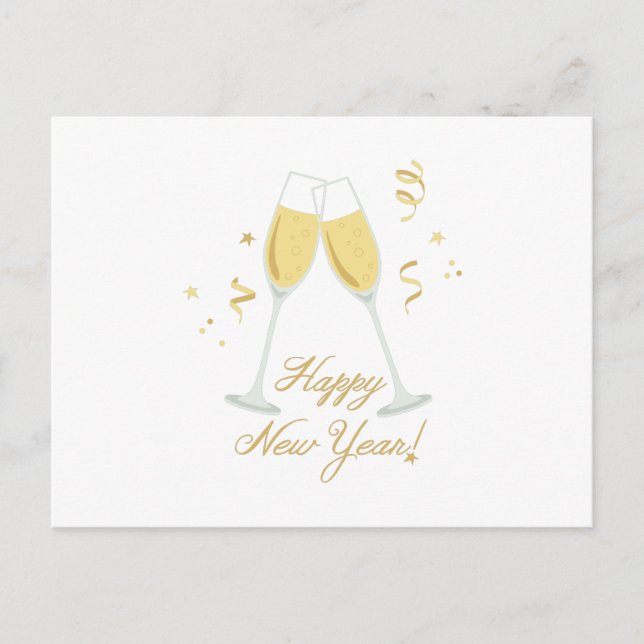 Happy New Year Feiertagspostkarte (Vorderseite)